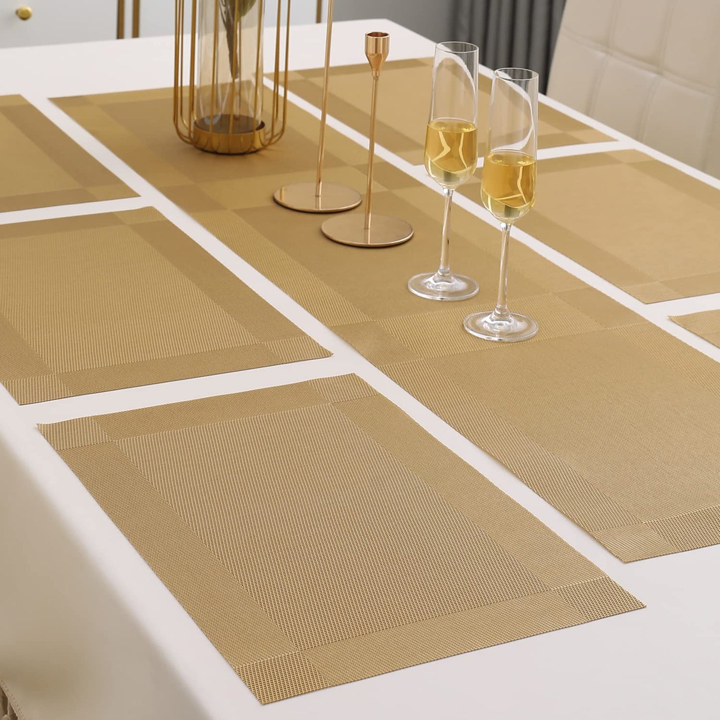 PVC Dining Table Mats, Gold