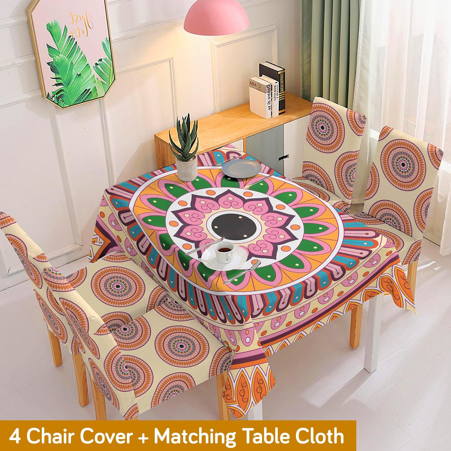 Multicolor Printed Dining Set Cover | 4/6 Seater