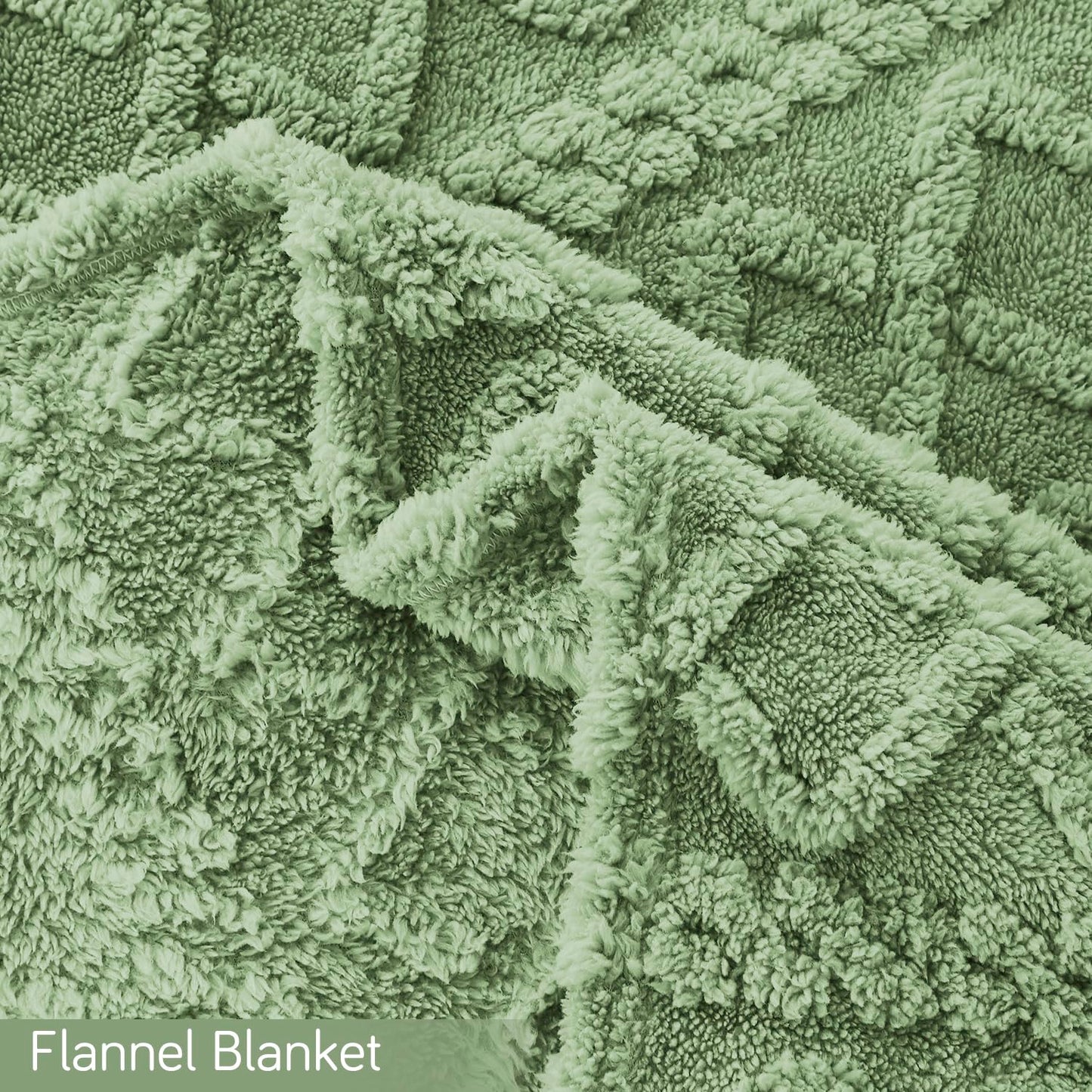 220 GSM Flannel AC Throw Blanket Double Bed Queen, 200x230 cm / 6.5x7.5 feet, Pistachio Green
