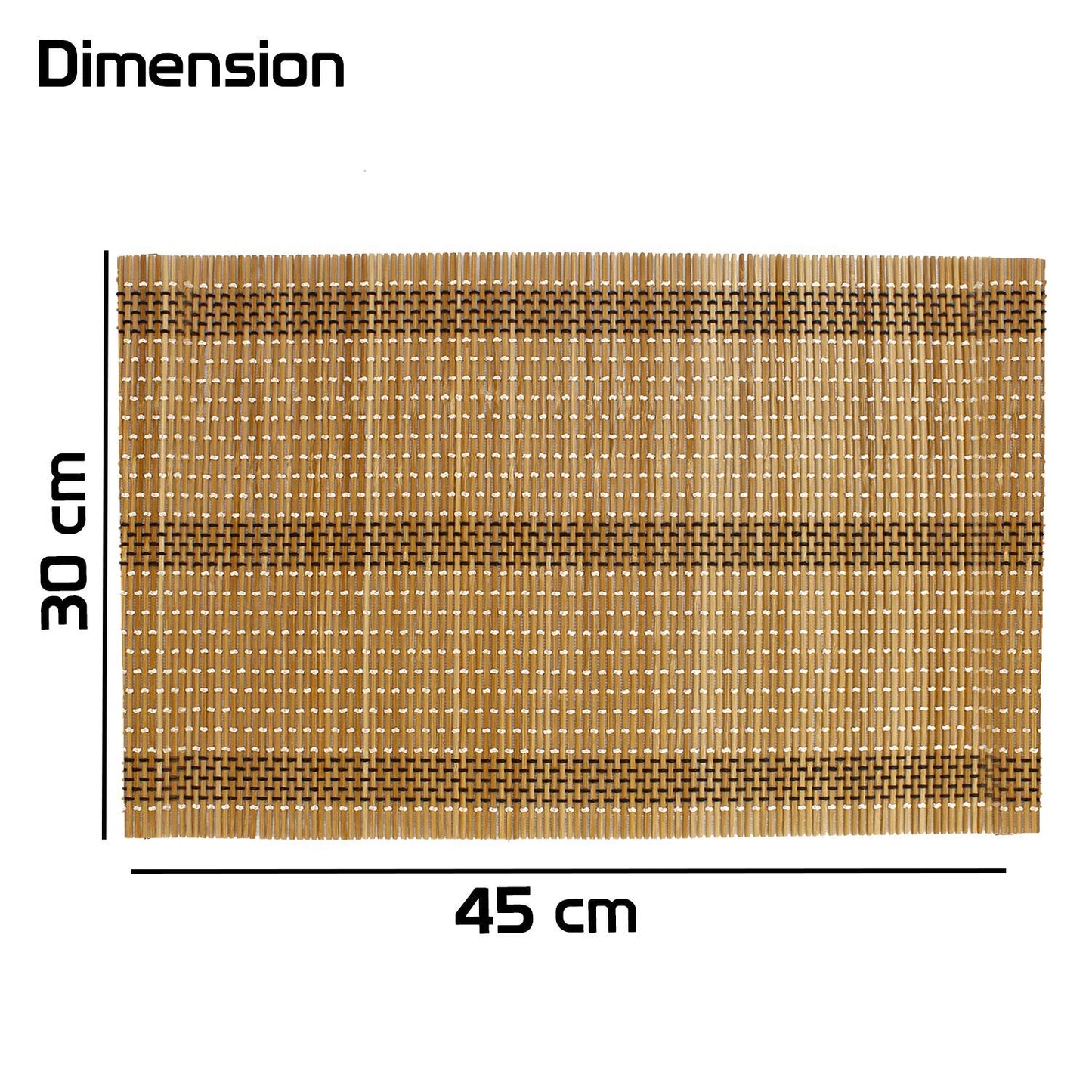 Heat Resistant Bamboo Table Mats Set of 6, 45 x 30cm, Tortilla Brown