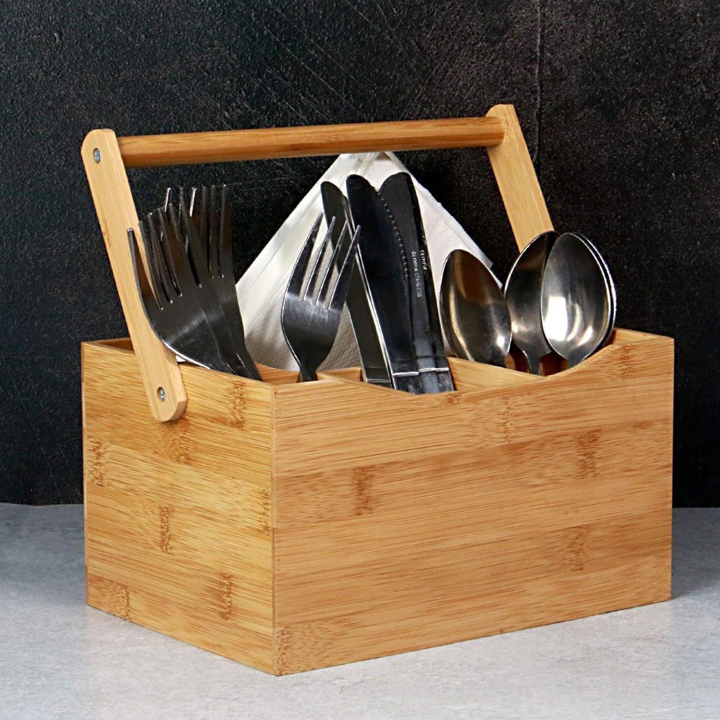 Wooden Cutlery Holder for Kitchen Dining Table Culery Stand Caddy