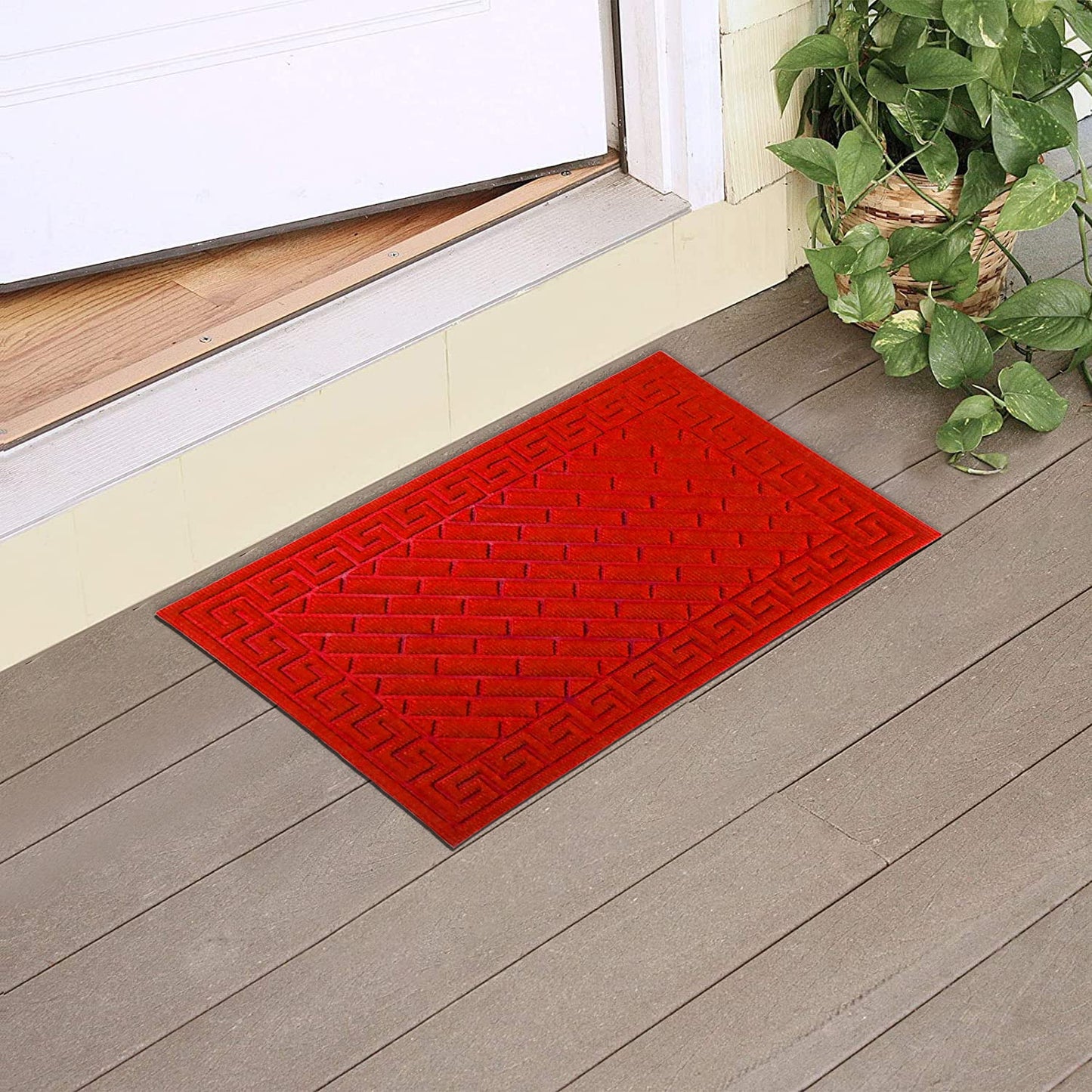 Polypropylene Outdoor mat for Entrance, Welcome mat floor mat, Red