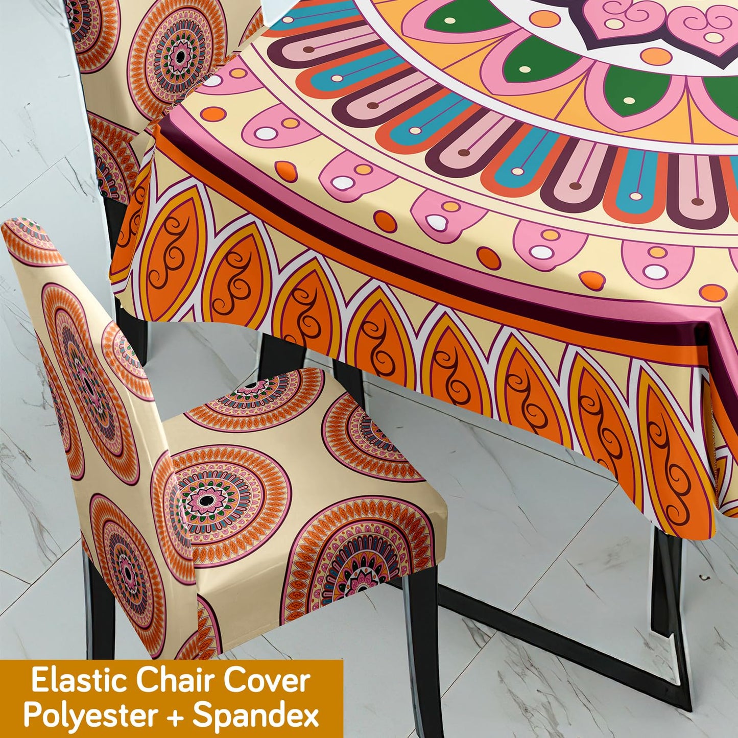 Multicolor Printed Dining Set Cover | 4/6 Seater