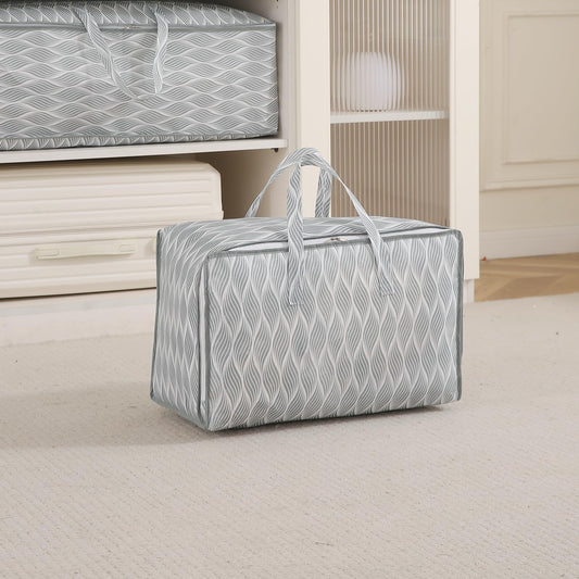 Foldable Clothes & Blanket Storage Bag – Moisture-Resistant, Zippered with Handles