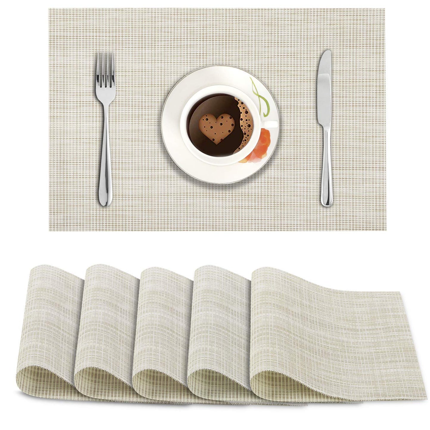 PVC Dining Table Mats, Beige