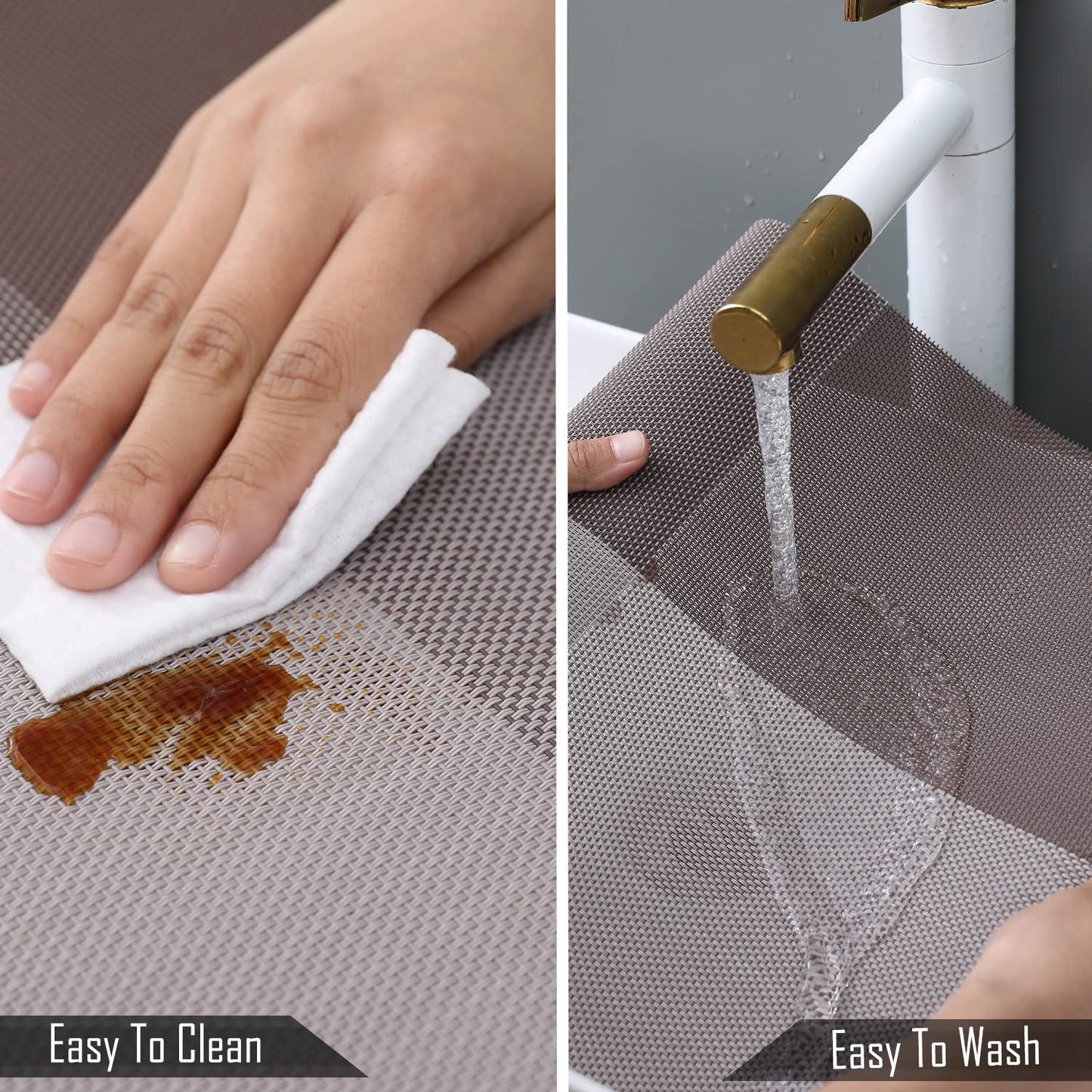PVC Dining Table Runner, Brown