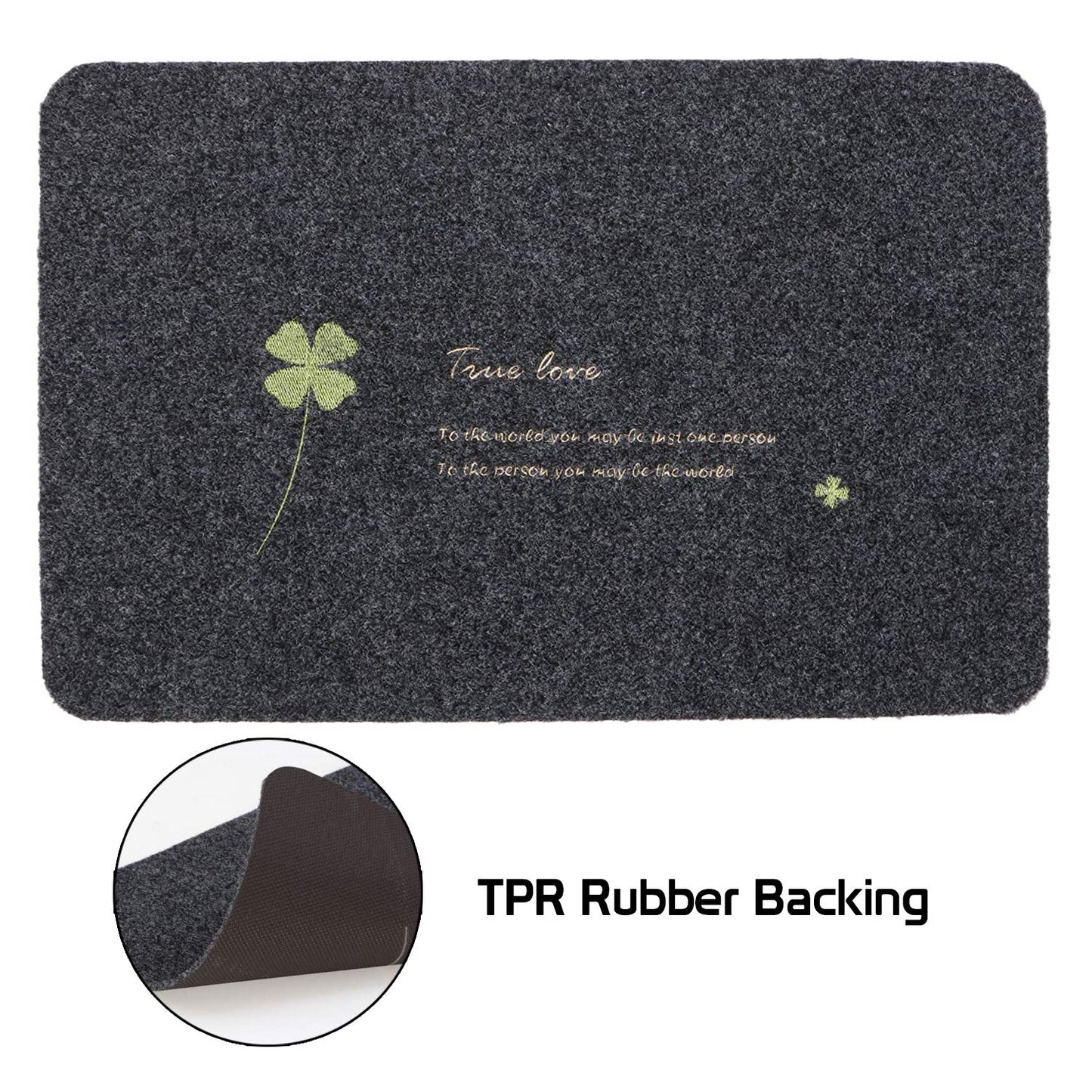 Antislip Rubber Back Dirt Trapper Inside Outside Main Door Mats for Entrance Big Size, 45 x 70 cm, Grey