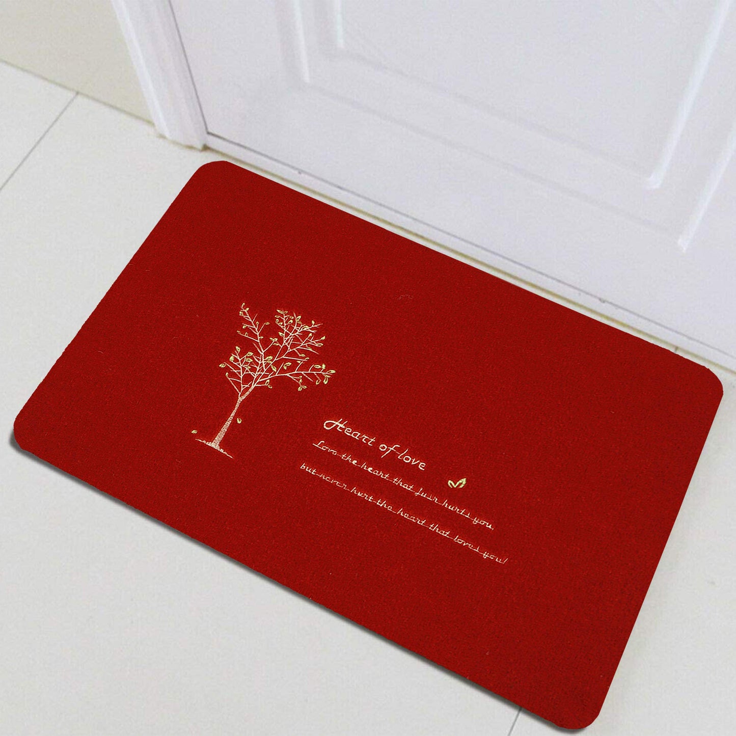 Rubber Back Dirt Trapper Inside Outside Main Door Mats For Entrance Big Size, 45 X 70 Cm, Red