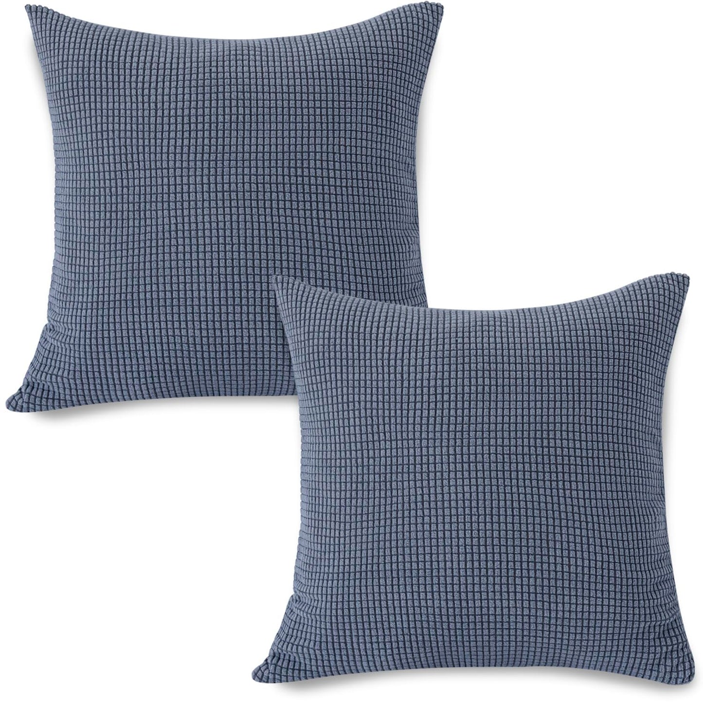 Premium Dark Grey Colour Grid Texture Jacquard Cushion Cover | 18x18 Inch Size