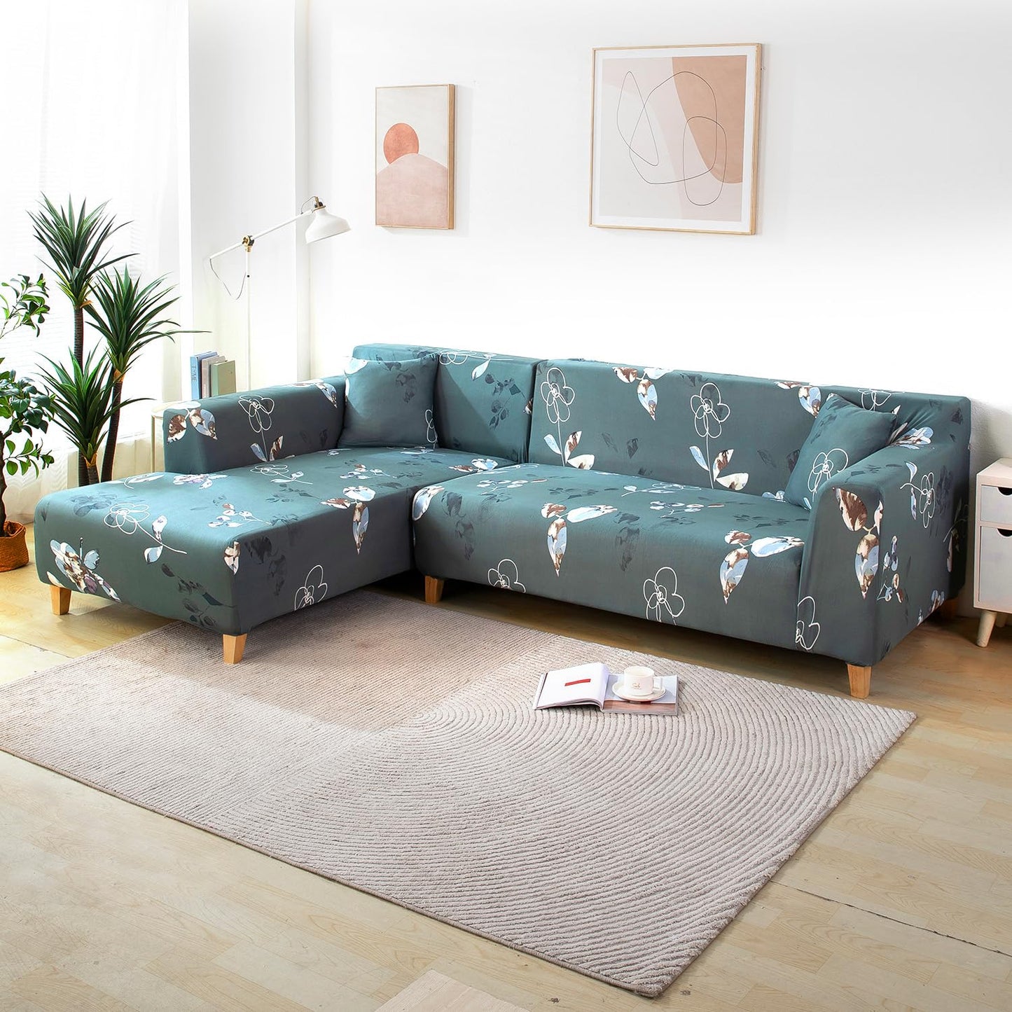 Smokey Grey Print zippered square sofa cushion covers