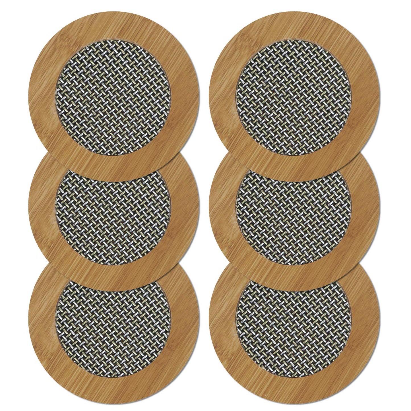 HOKIPO Bamboo Wooden Coasters for Dining Table Heat Pad for Kitchen - Pack of 2/4/6