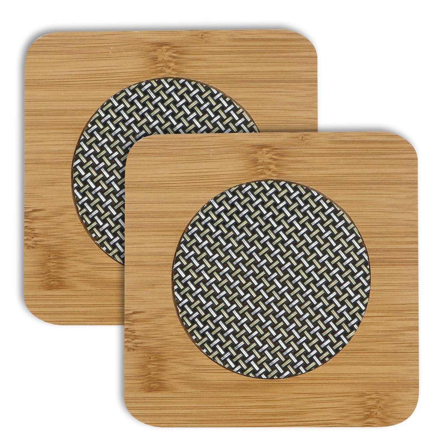 HOKIPO Eco-Friendly Bamboo Wooden Coasters for Dining Table Heat Pad for Kitchen - Pack of 2/4/6