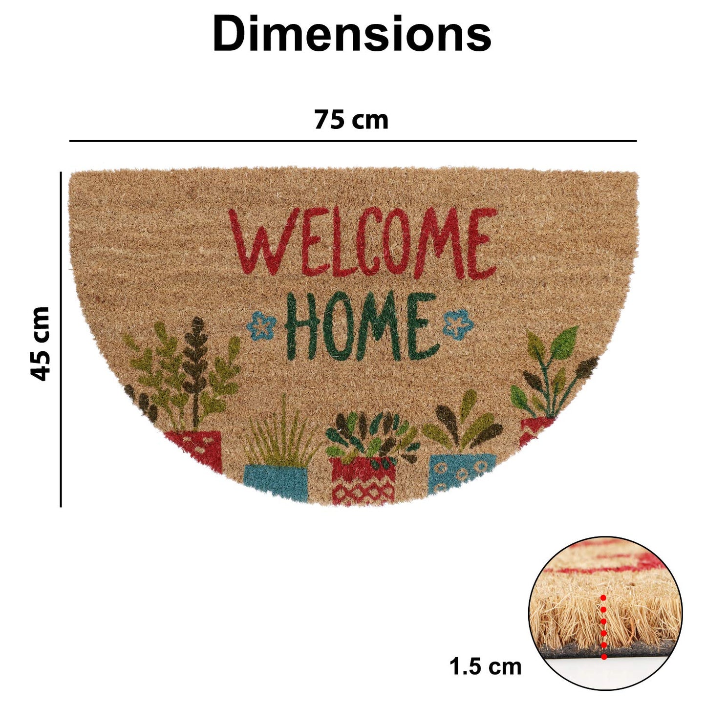 Coir Door Mat (Green, Large)