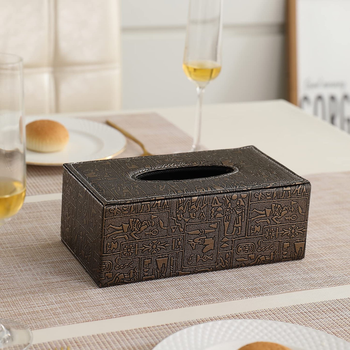 buy metallic leatherette tissue paper holder | HOKIPO