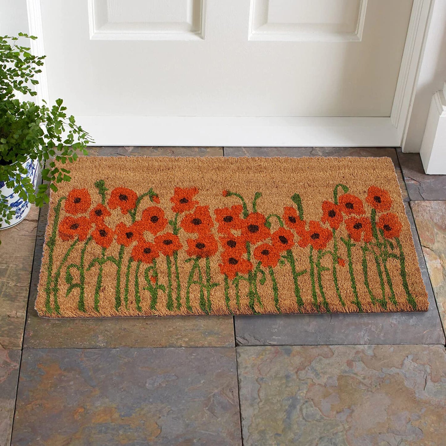 Coir Entrance Door Mat with Anti-Slip PVC Backing