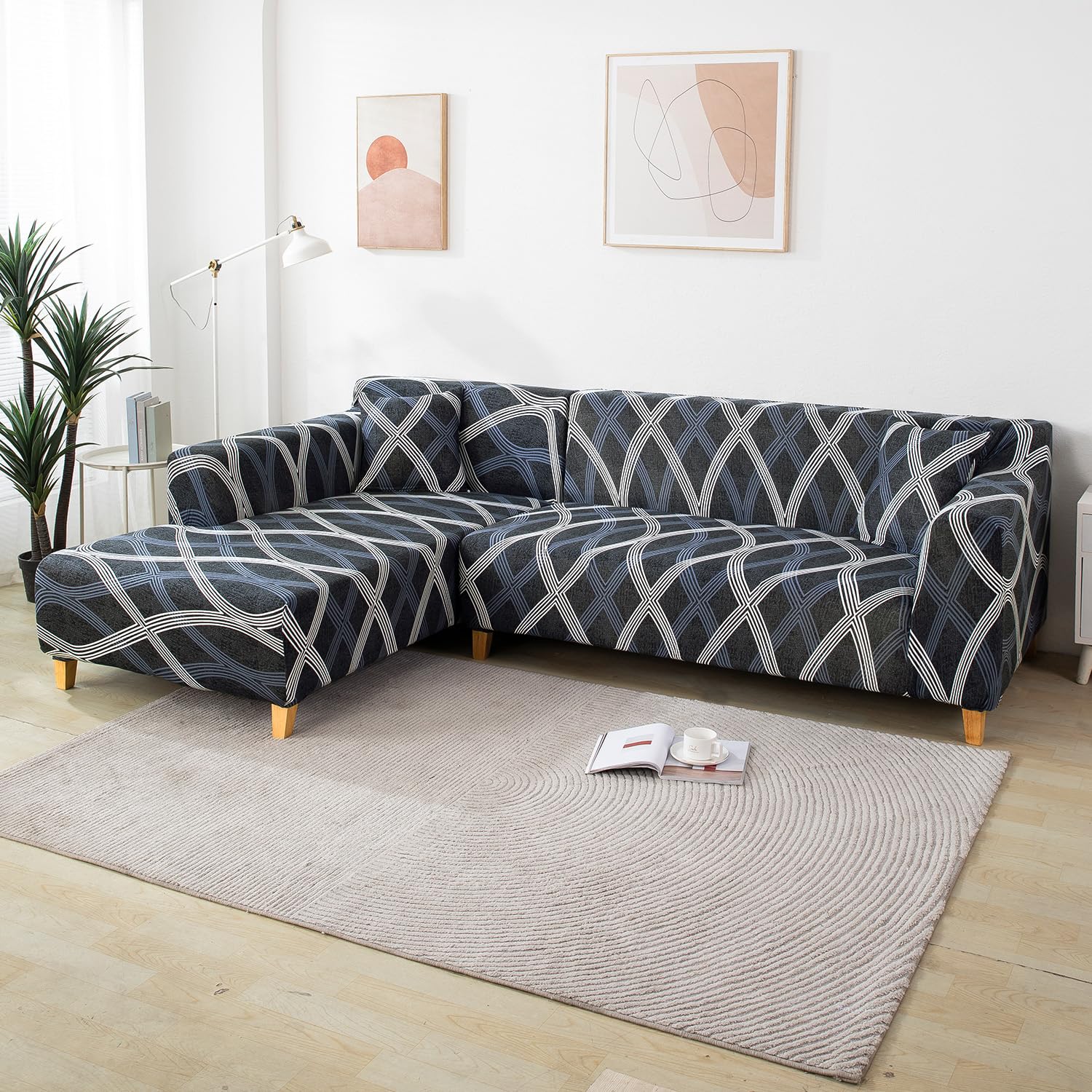 Shadow Grey Printed zippered square sofa pillow covers