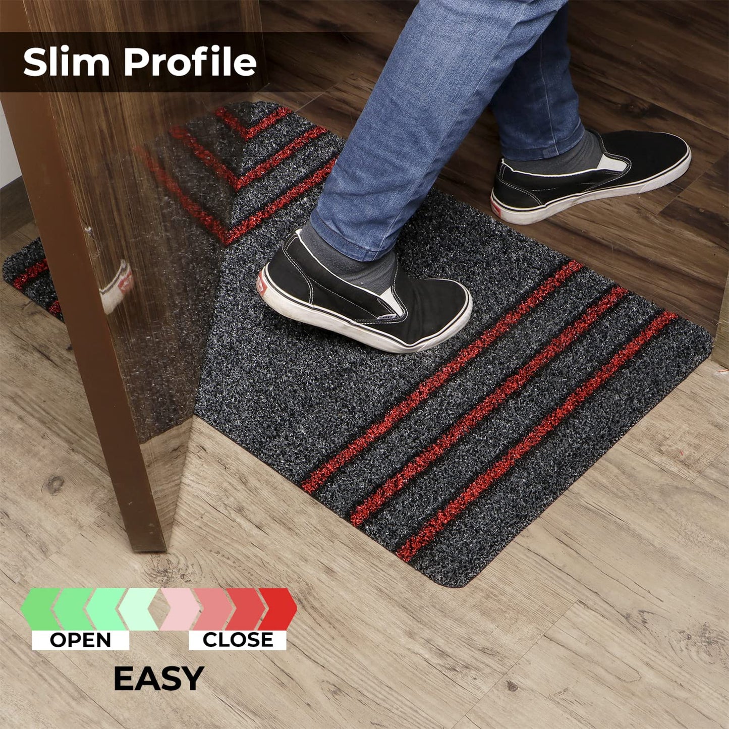 Rubber Back Dirt Trapper Rectangular Doormats For Entrance Big Size, Black, 48X78 Cm