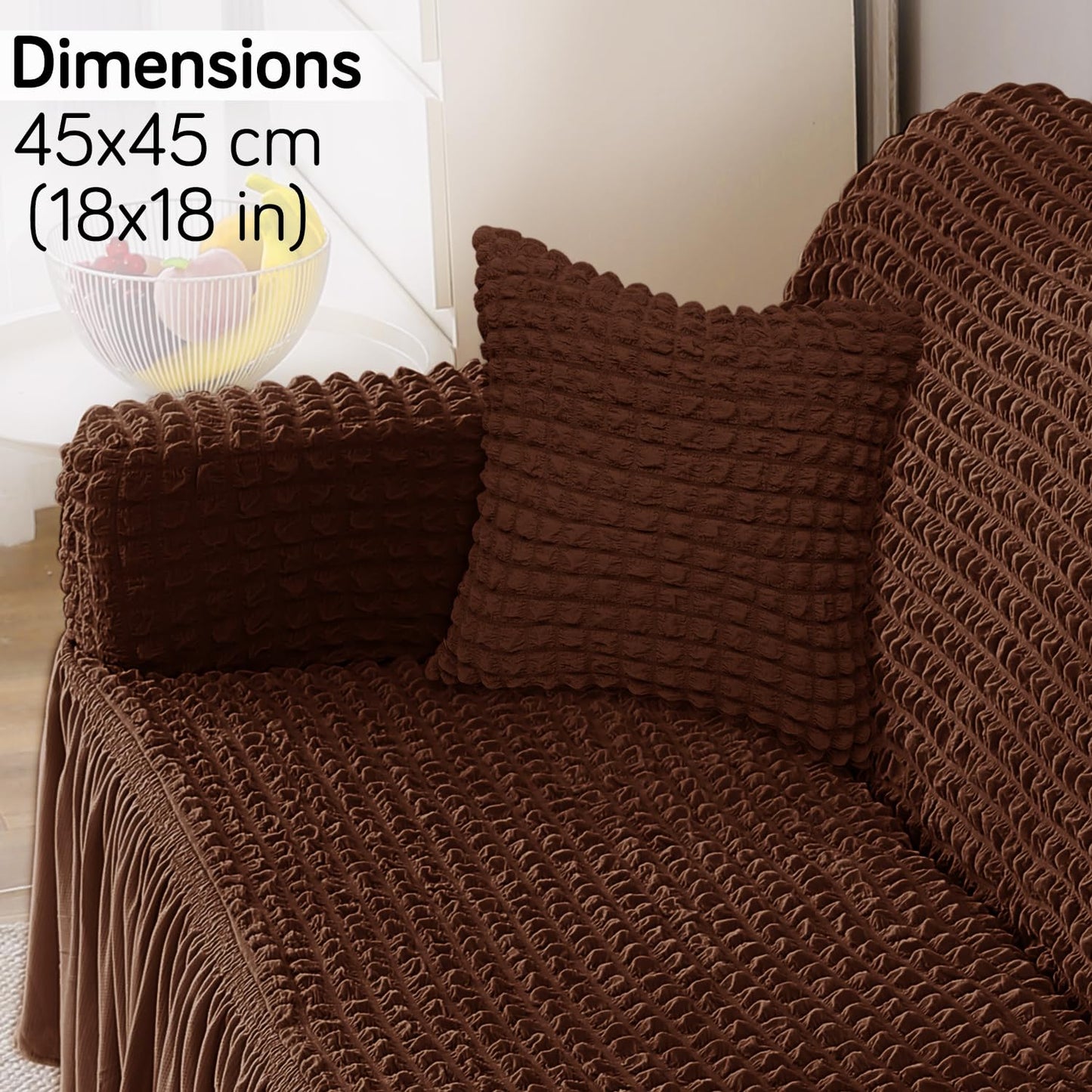 Dark Brown Colour Cute Festive Zippered Square Sofa Cushion Covers Online