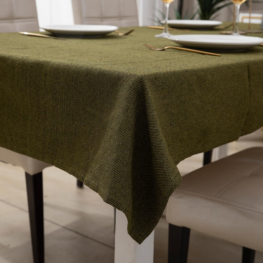 Poly Jute Dining Table Cover, Mehndi Green