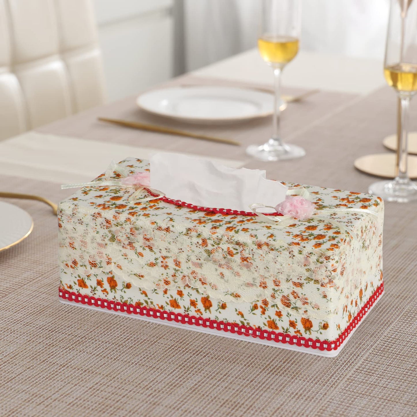Plastic Tissue Paper Box Holder, Orange