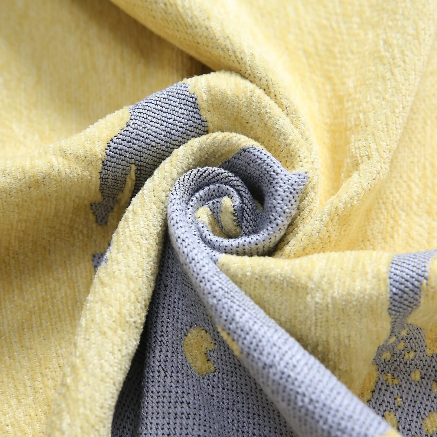 Yellow Nature Chenille Sofa Throw Blanket | 1/2/3 Seater Couch Throw
