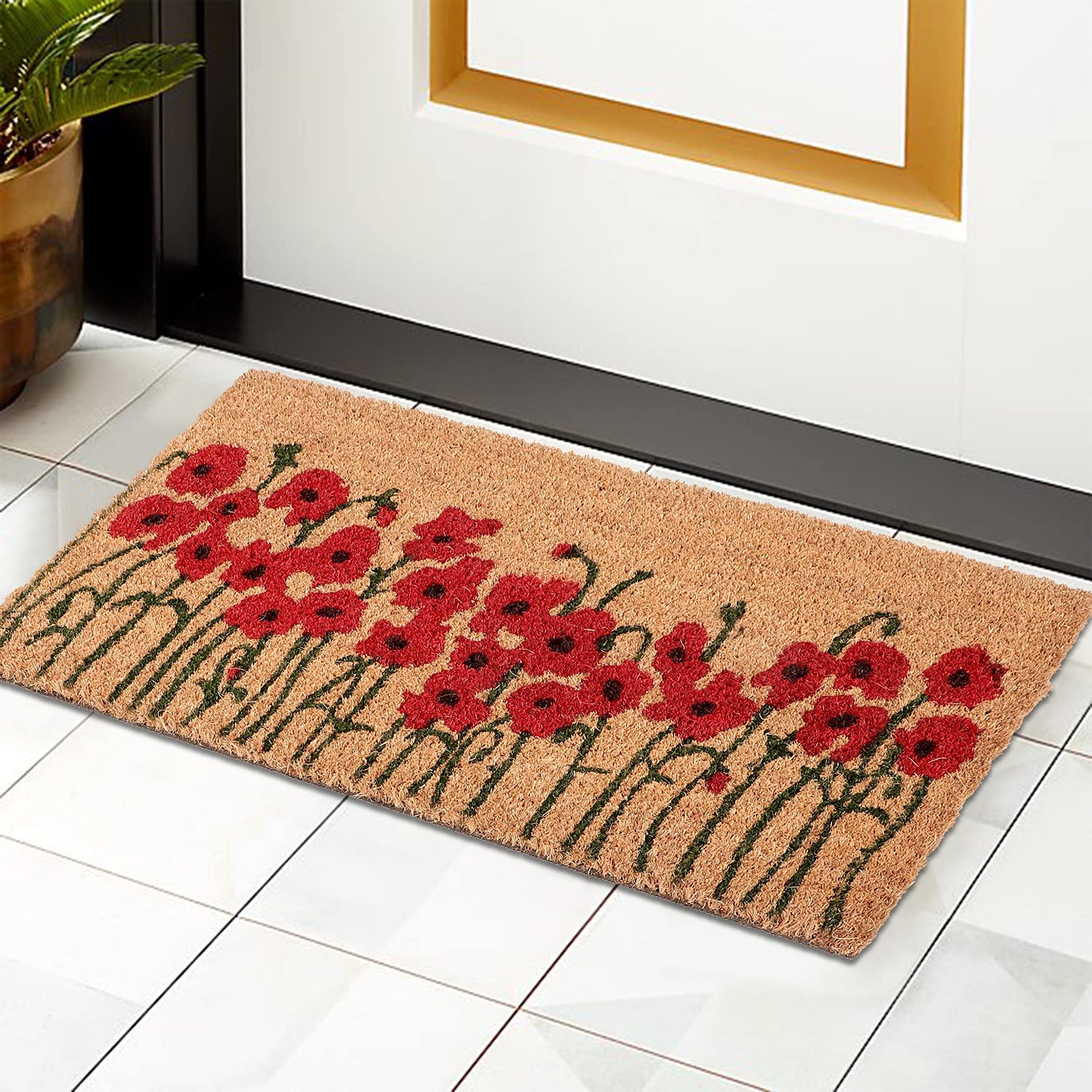 Coir Entrance Door Mat with Anti-Slip PVC Backing