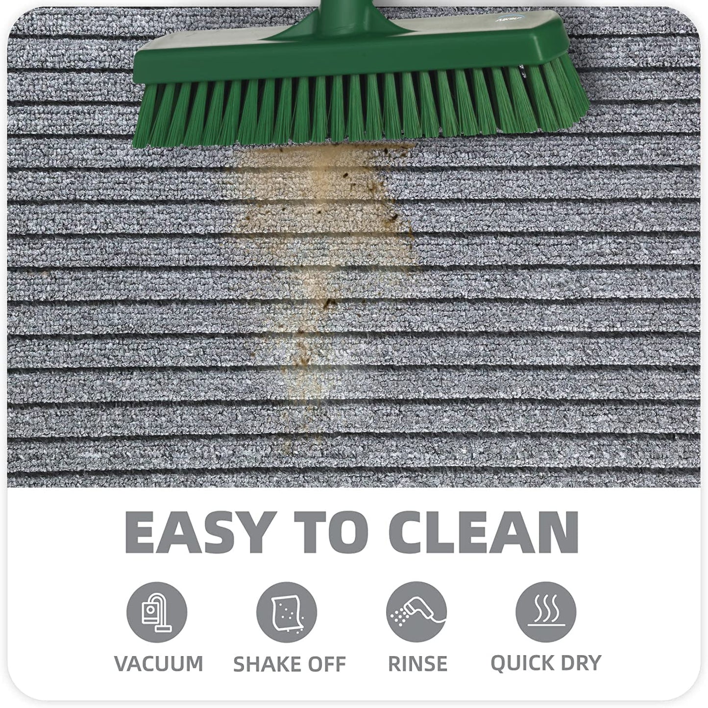 All Purpose Doormat with Rubber Backing, Thick mat for Outdoor and Indoor use, Grey