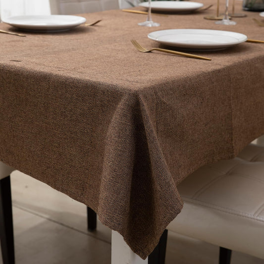 Poly Jute Dining Table Cover, Brown