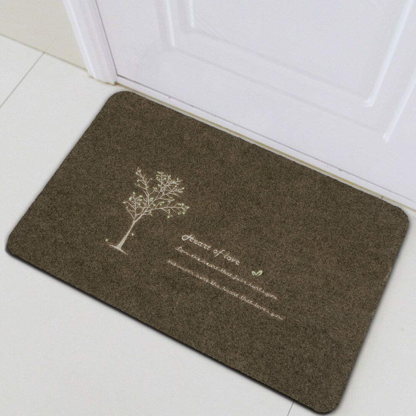 Antislip Rubber Back Dirt Trapper Inside Outside Main Door Mats for Entrance Big Size, 45 x 70 cm - Brown