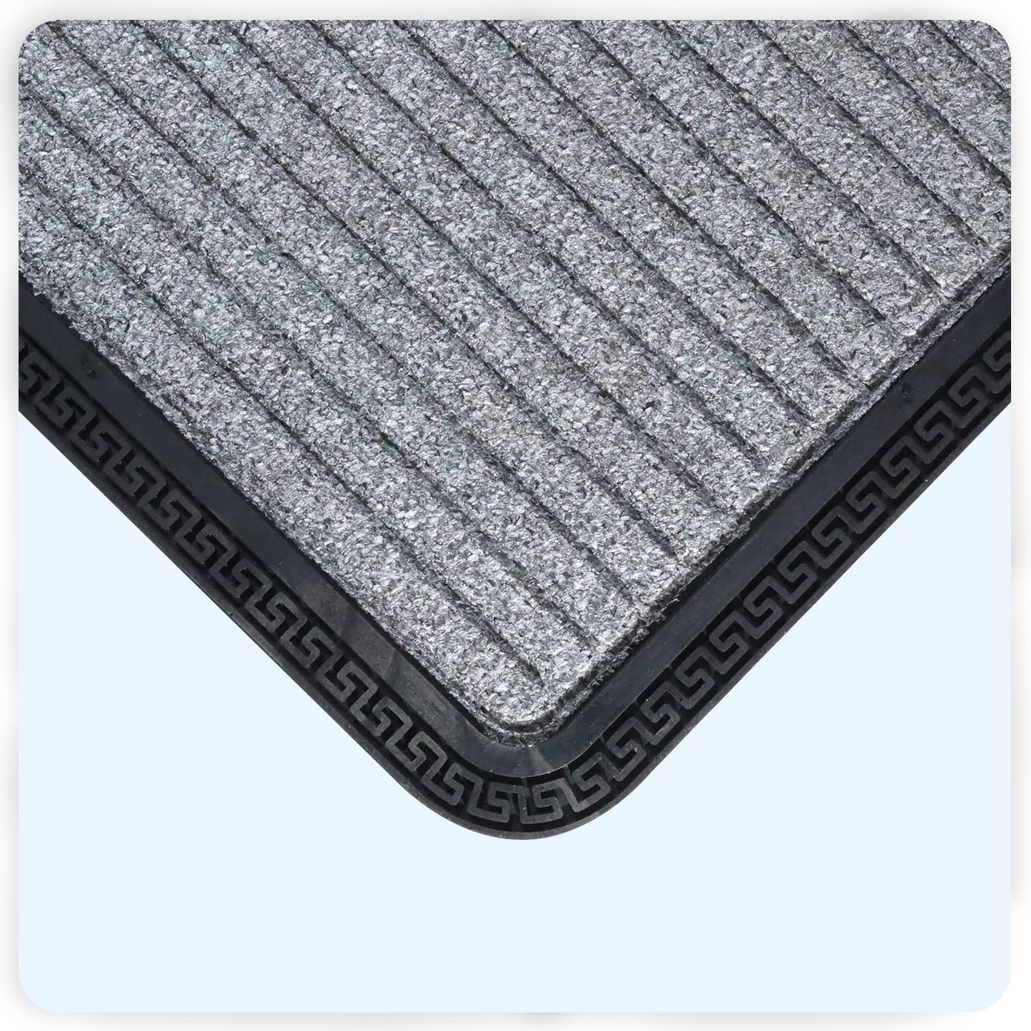 All Purpose Doormat with Rubber Backing, Thick mat for Outdoor and Indoor use, Grey