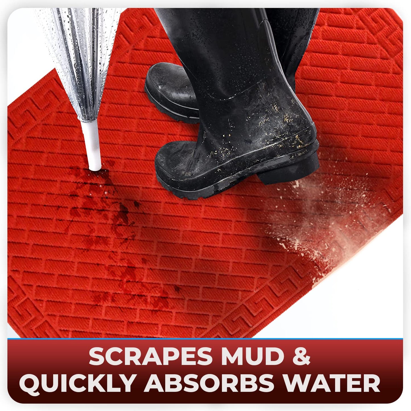 Polypropylene Outdoor mat for Entrance, Welcome mat floor mat, Red