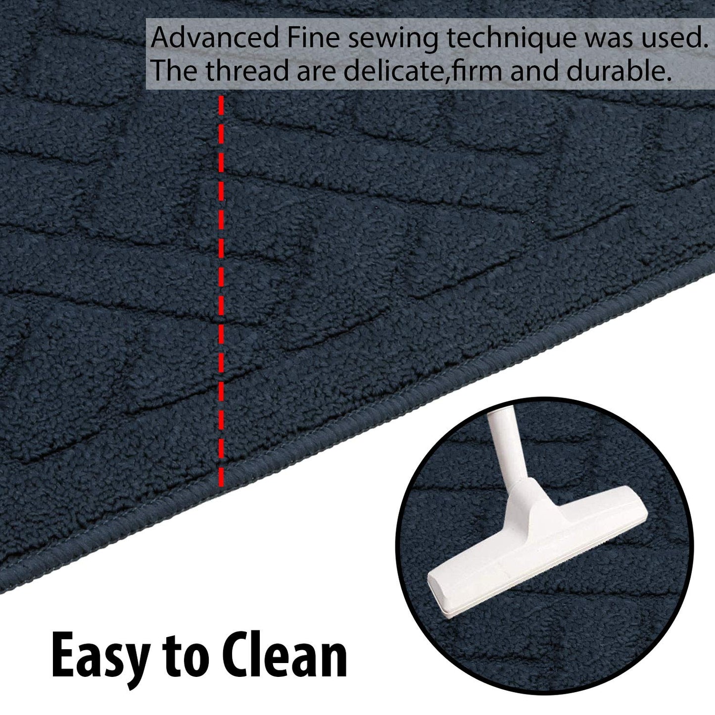 Front Door Inside and Outside Dirt Trapper Mat Polypropylene Fiber Anti-Slip Rubber Back Machine Washable Mat, Rectangular - 45 x 70 cm, Blue