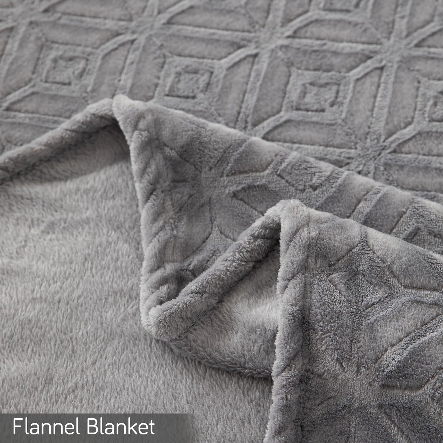 Buy Grey Soft, Warm, Luxury Fleece Double Bed Blanket | HOKIPO
