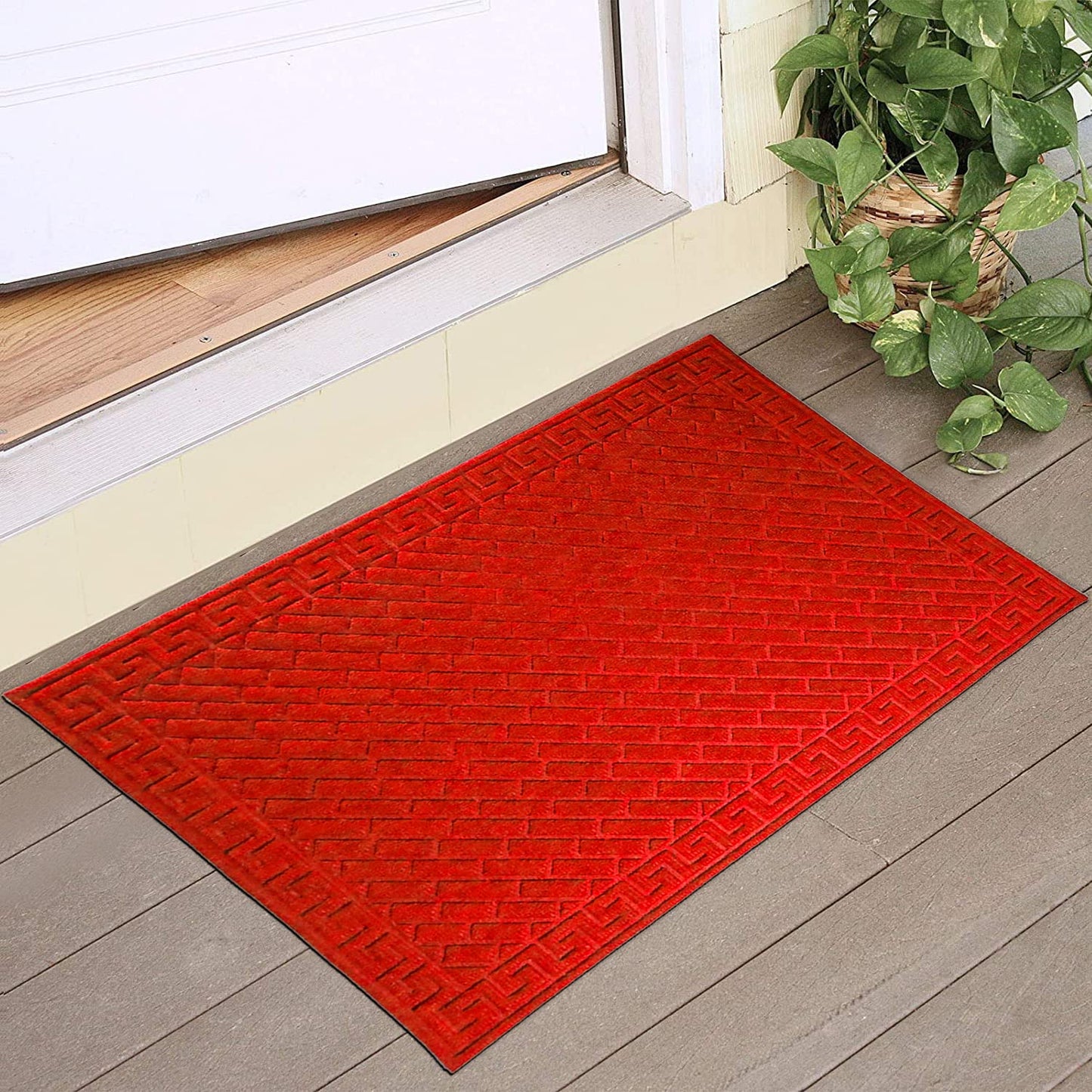 Polypropylene Outdoor mat for Entrance, Welcome mat floor mat, Red