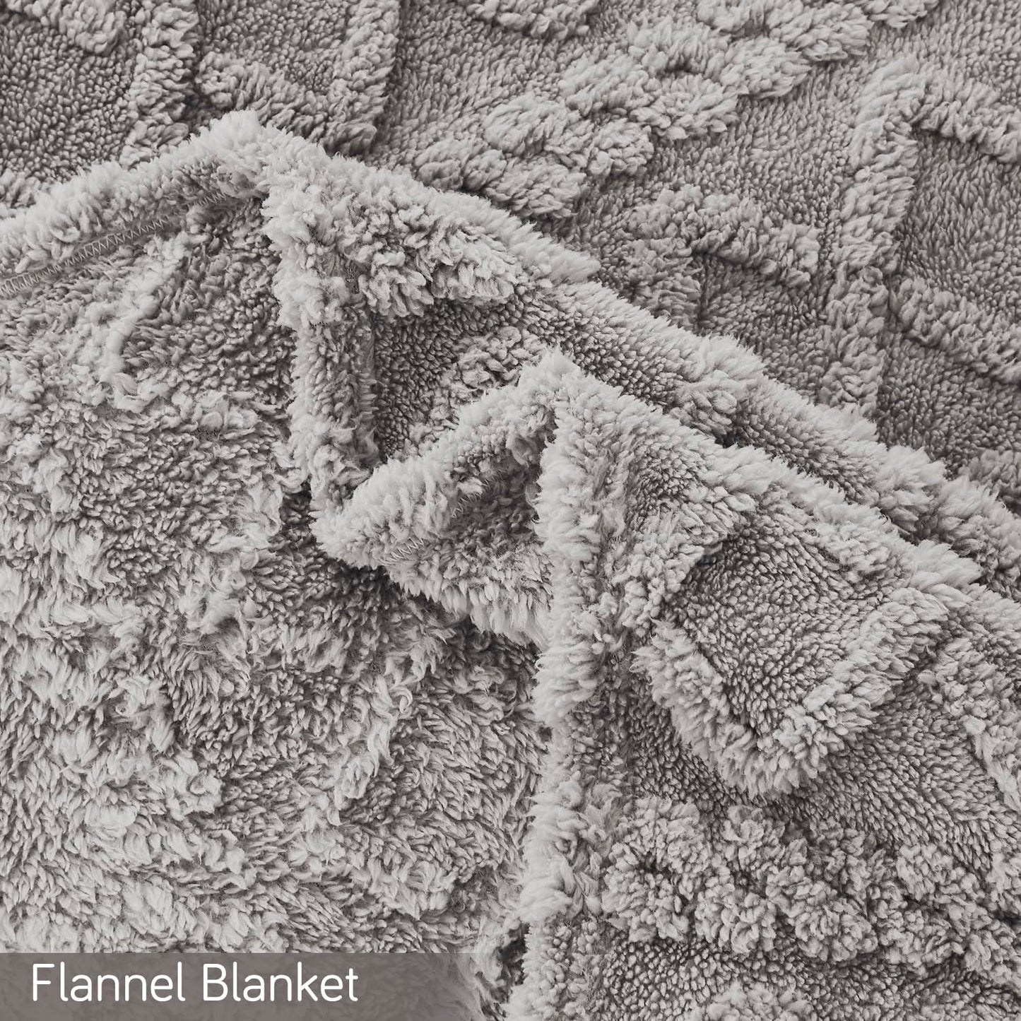 220 GSM Flannel AC Throw Blanket Double Bed Queen, 200x230 cm / 6.5x7.5 feet, Light Grey