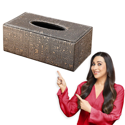 Buy Metallic Leatherette Tissue Holder | HOKIPO