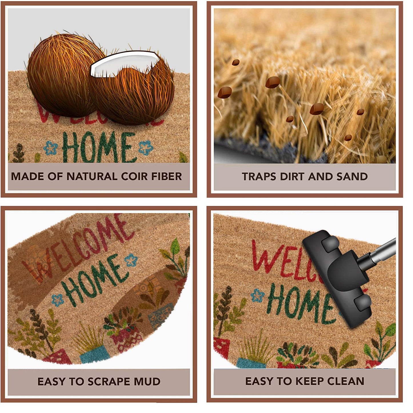 Coir Door Mat (Green, Large)