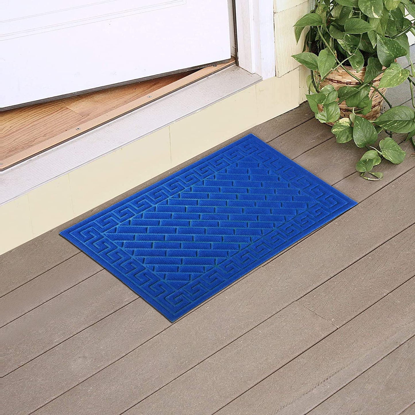 Polypropylene Outdoor mat for Entrance, Welcome mat floor mat, Blue