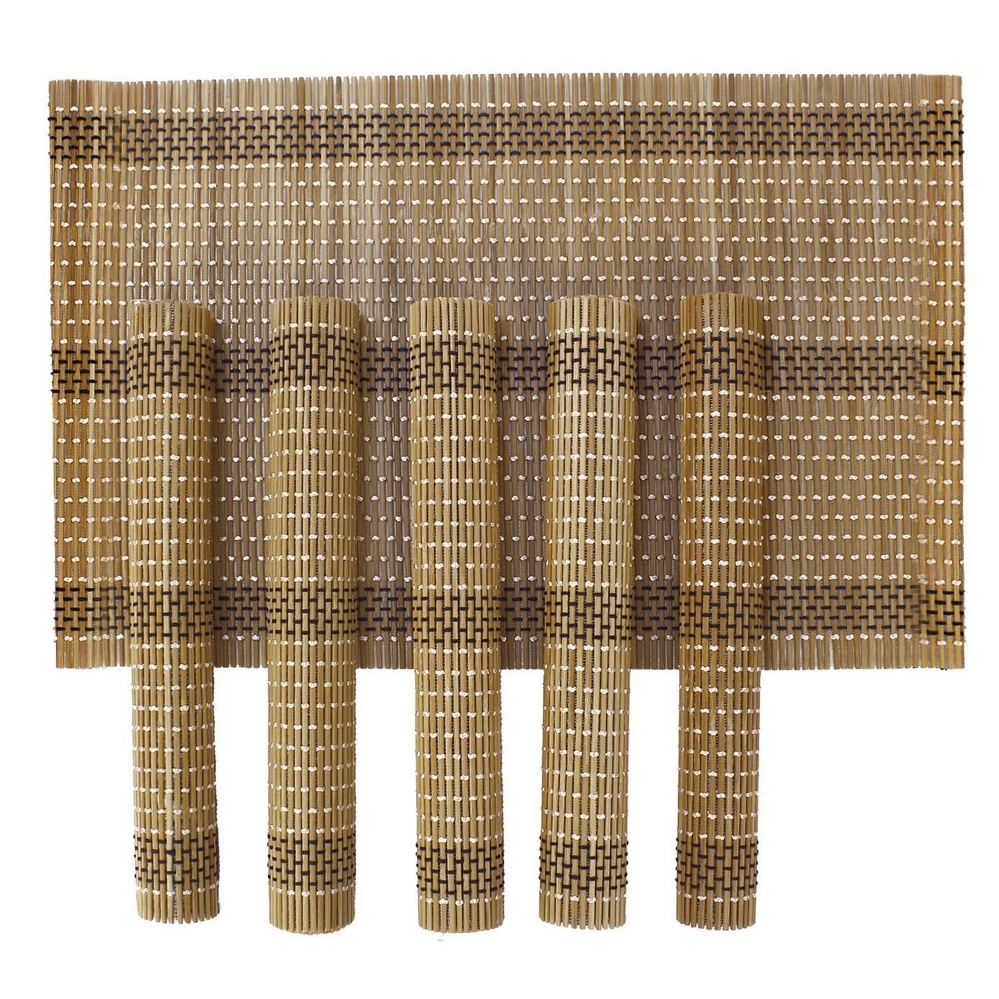 Heat Resistant Bamboo Table Mats Set of 6, 45 x 30cm, Tortilla Brown