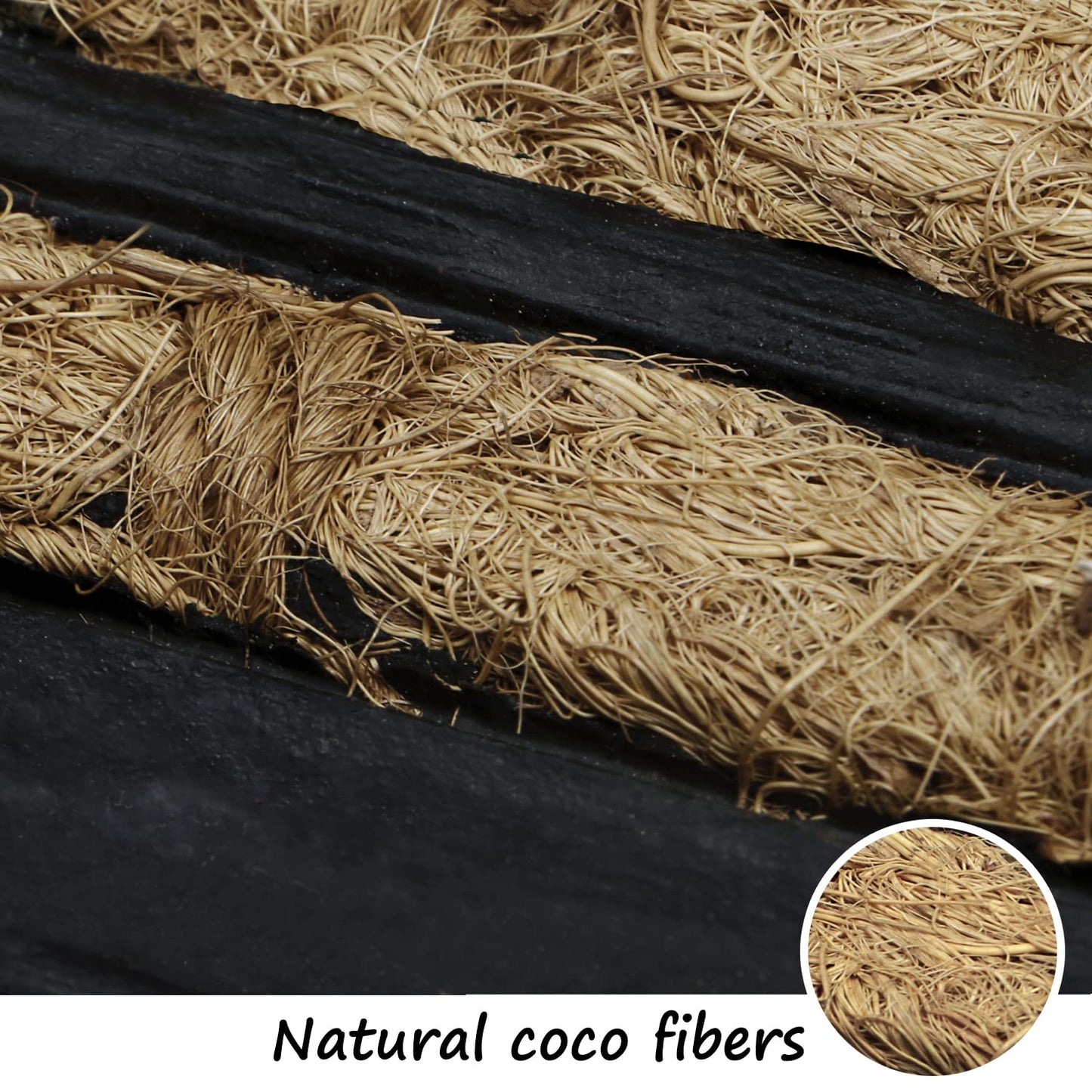 Natural Coco Coir Rubber Doormats for Home Entrance, 45x75 cm