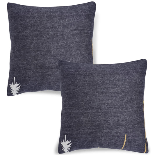 Cute Midnight Blue Lines Printed square pillow covers online