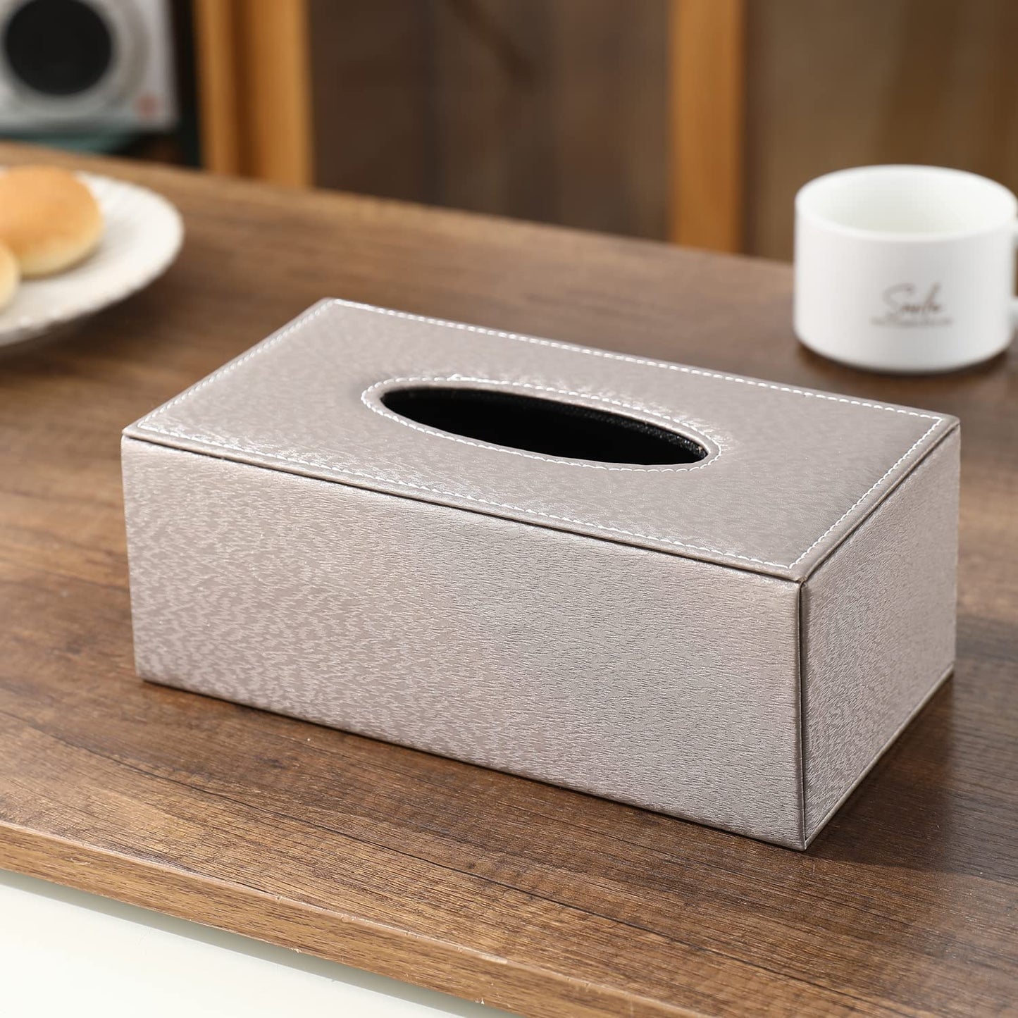buy stylish premium brown PU leather tissue holder | HOKIPO