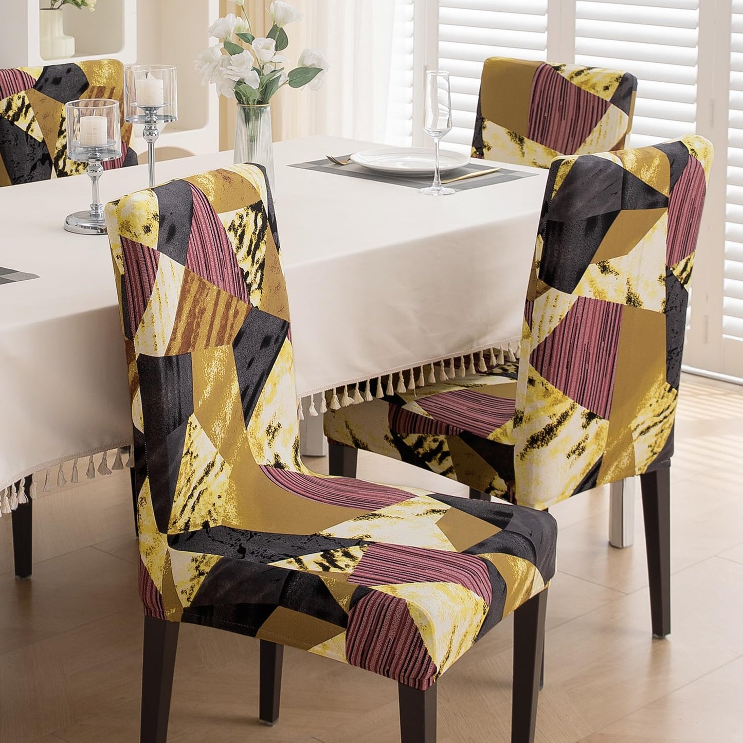 Wine Abstract Geometry Print stylish chair cover