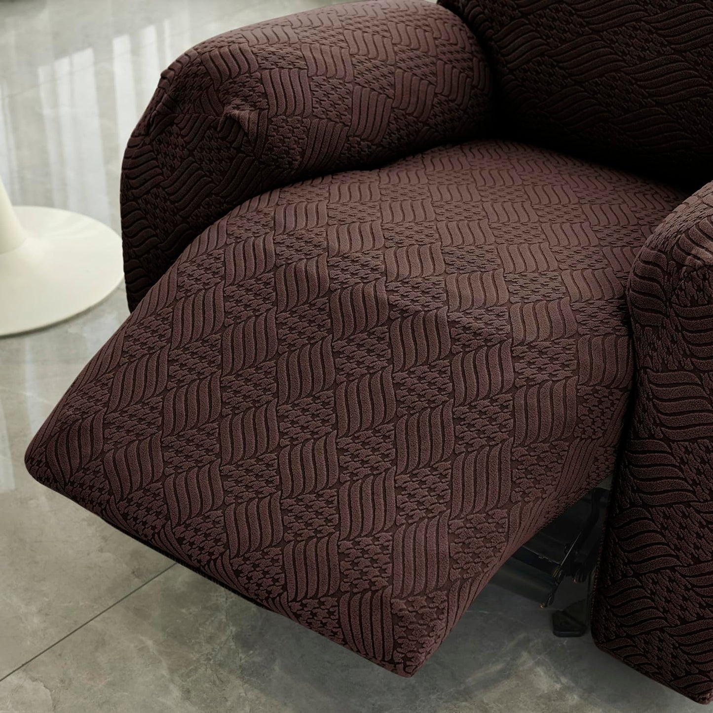 Premium 170 GSM Jacquard Fully Covered Recliner Sofa Cover for 1/2/3 Seaters, Brown