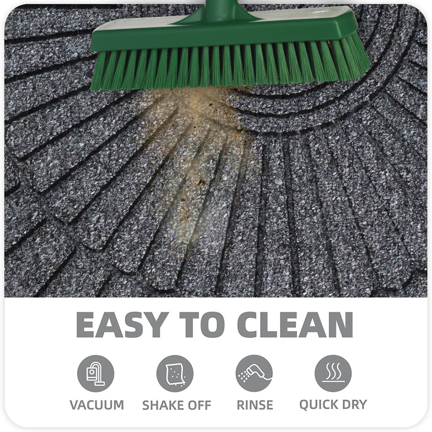 45X75cm All Purpose Doormat with Rubber Backing Half Circle Style, Thick mat for Outdoor and Indoor use, Grey