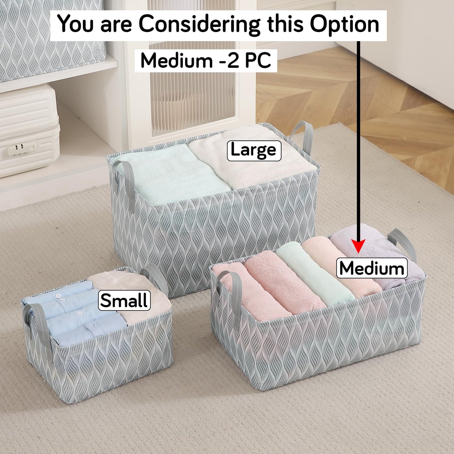 Foldable Wardrobe Storage Basket | Non-Woven Bin with Metal Frame & Handles