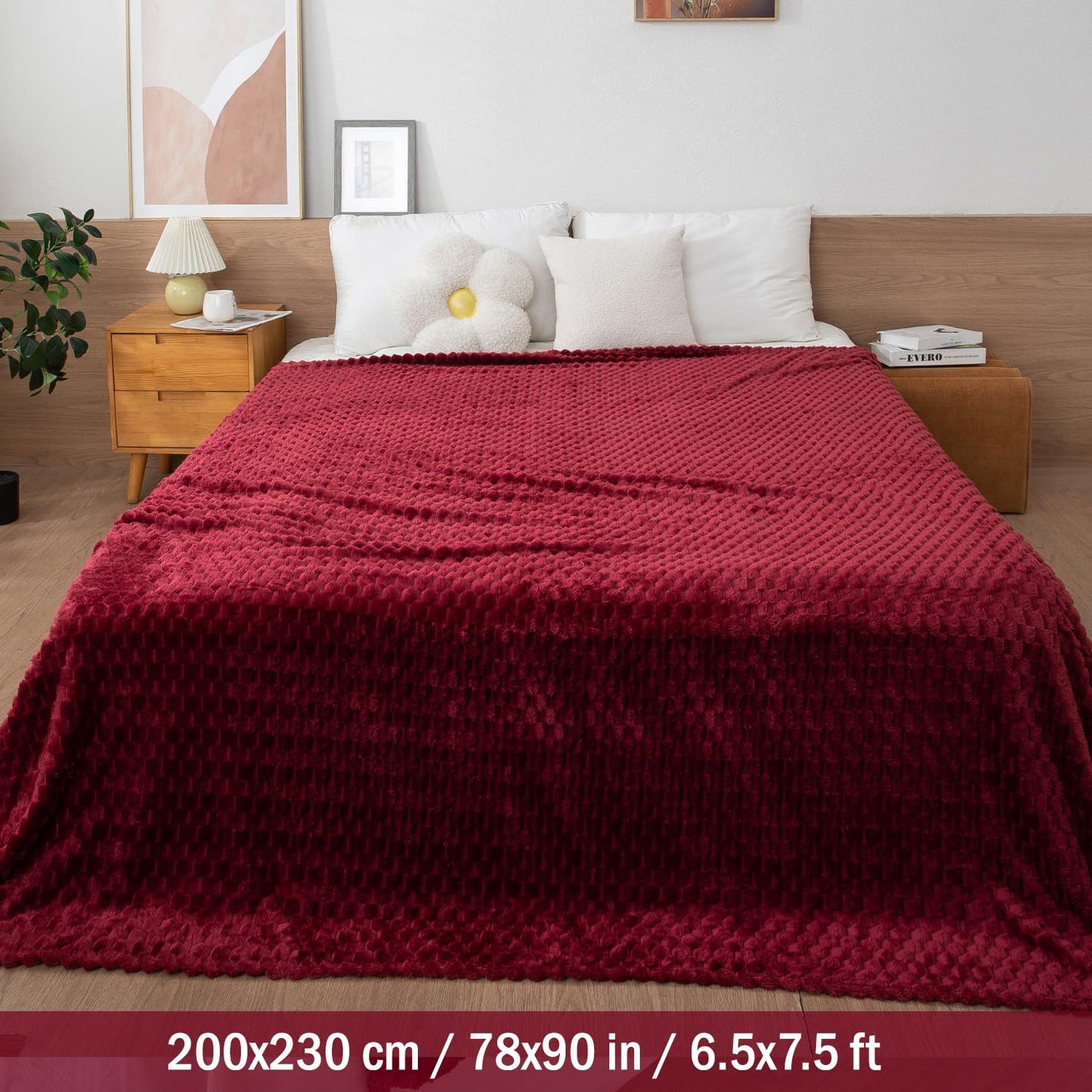 Maroon Colour AC Blanket Double Bed | HOKIPO