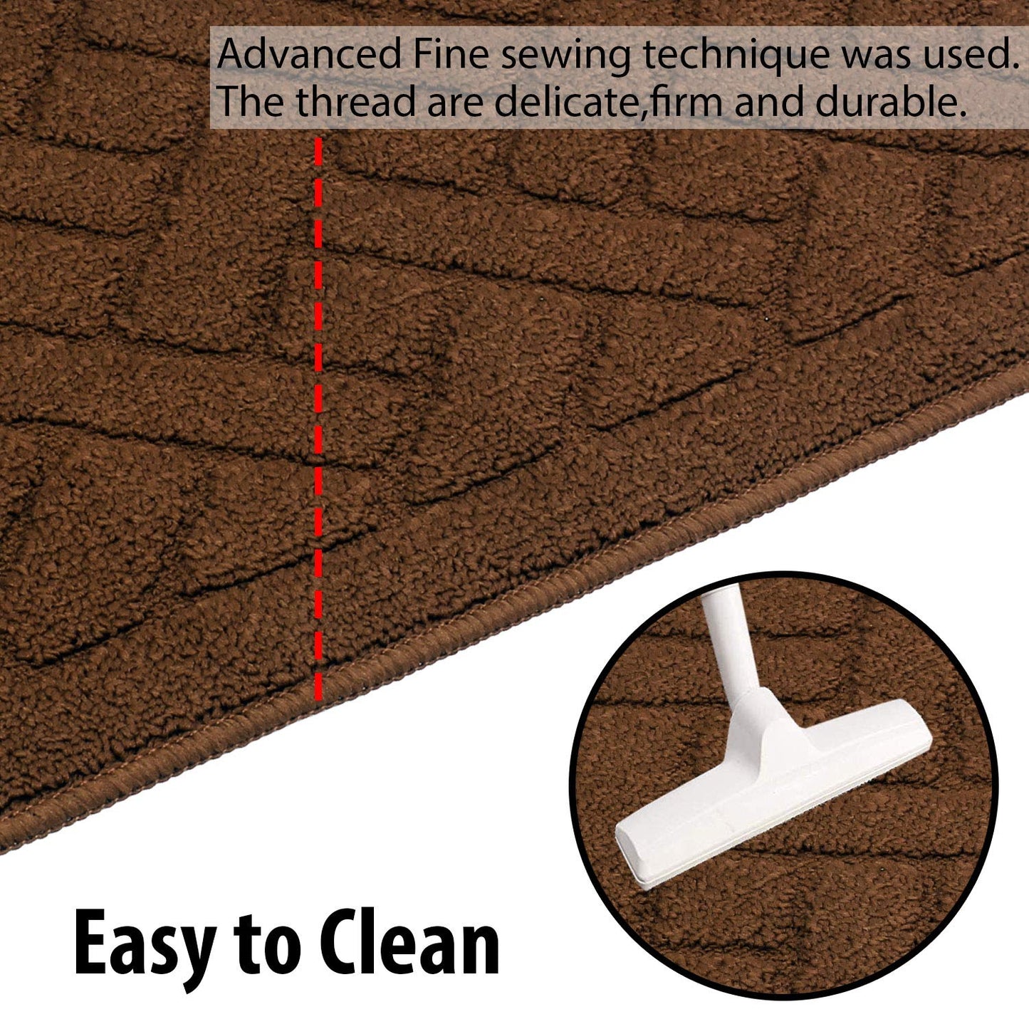 Front Door Inside and Outside Dirt Trapper Mat Polypropylene Fiber Anti-Slip Rubber Back Machine Washable Mat, Rectangular - 45 x 70 cm, Brown