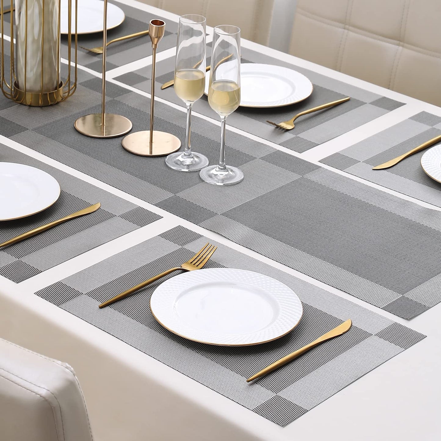 PVC Dining Table Mats, Grey