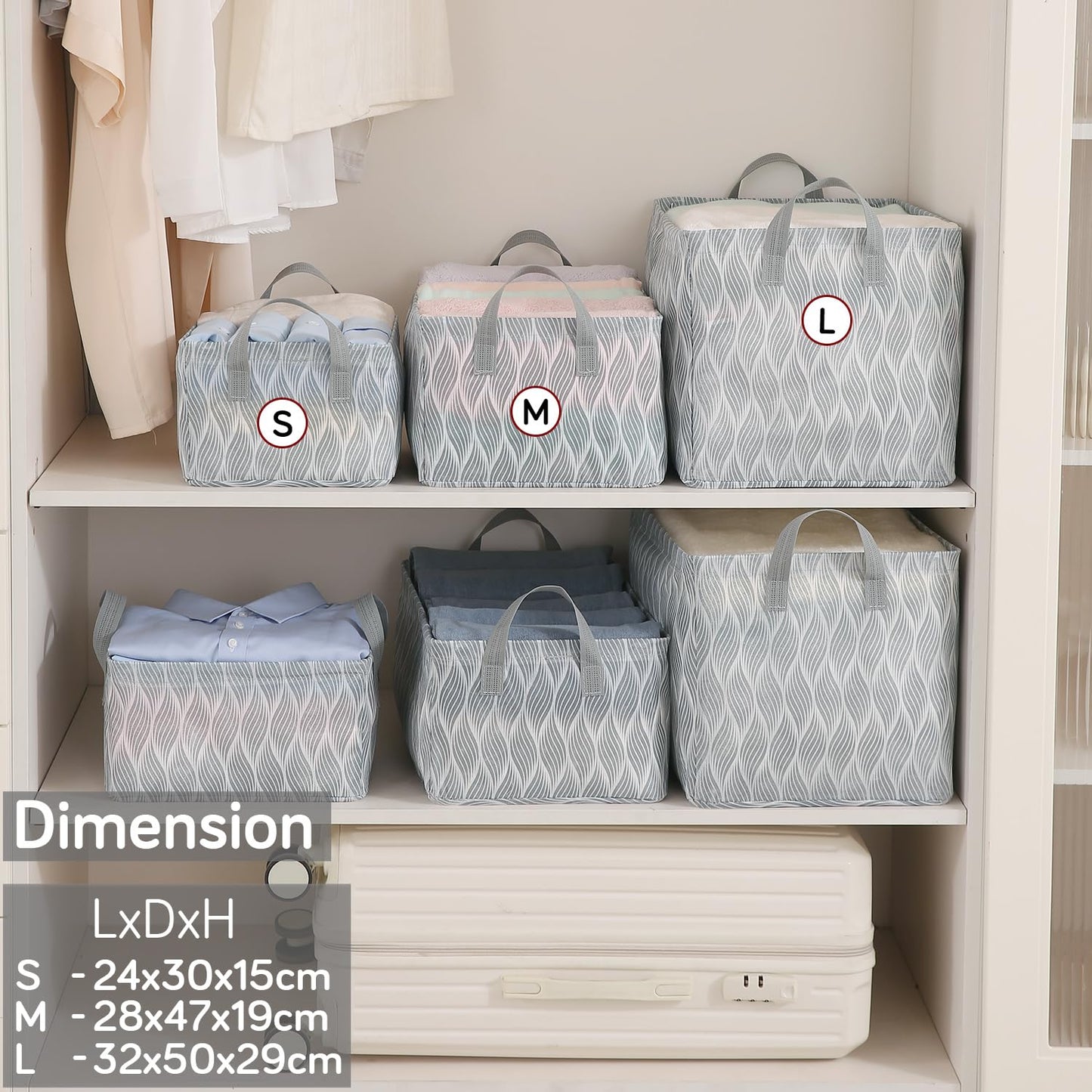 Foldable Wardrobe Storage Basket | Non-Woven Bin with Metal Frame & Handles